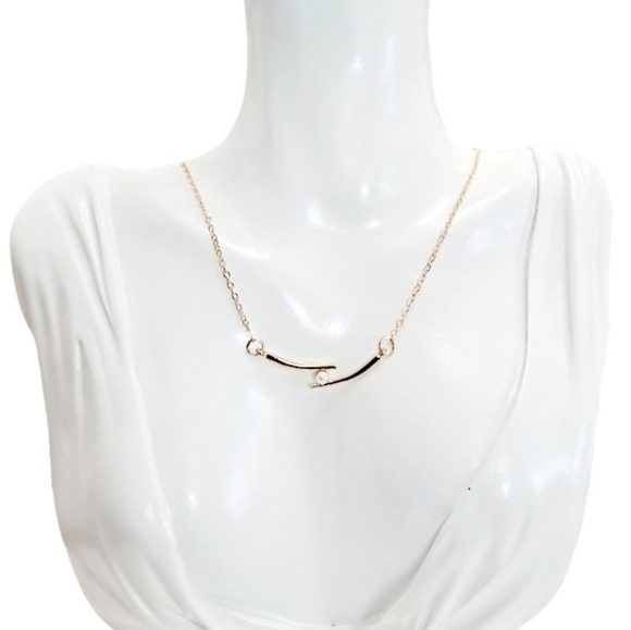 Gold Dainty Pearl‎ Pendant Necklace Minimalist Boho Chain Layering Jewelry New - Picture 1 of 13